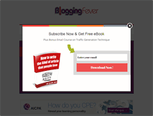 Tablet Screenshot of bloggingfever.com